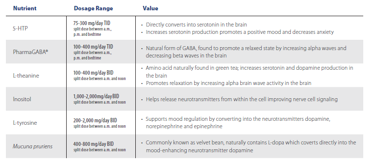 Targeted Nutrients for Neurotransmitter Support